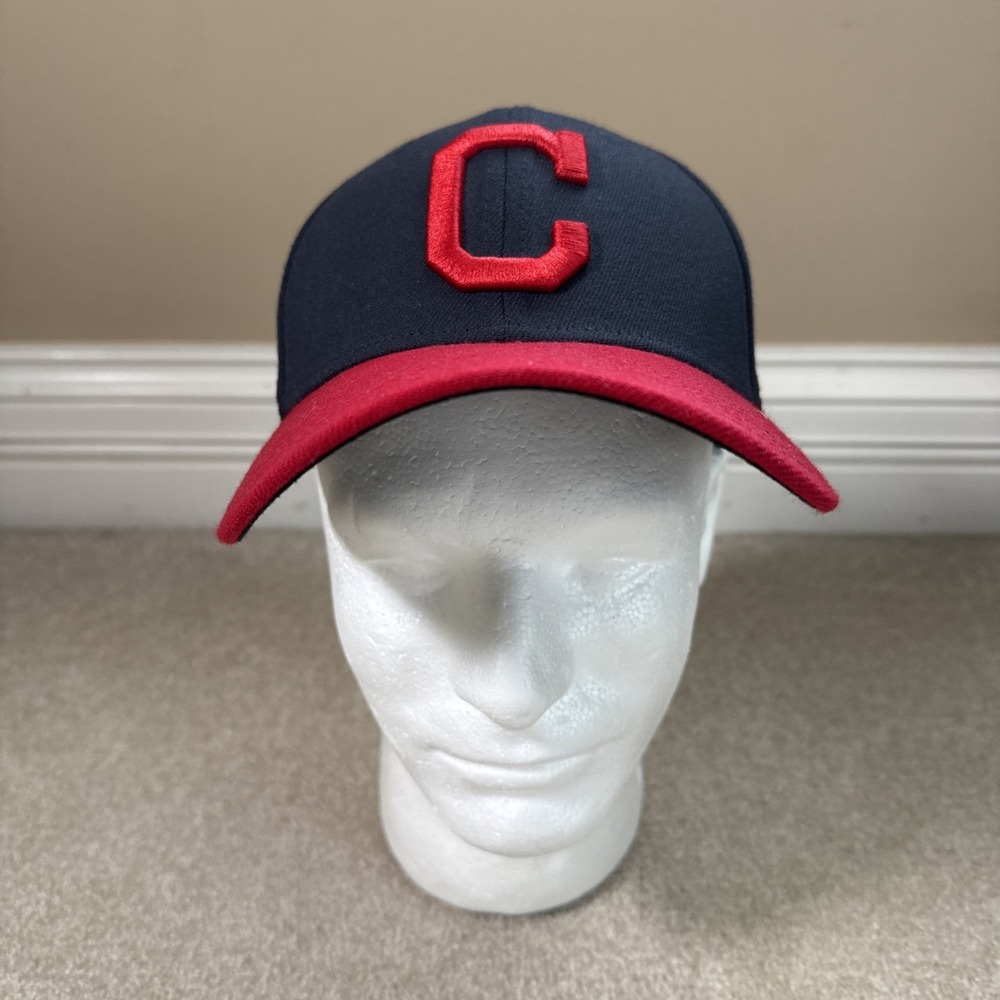 Cleveland Indians New Era 39Thirty MLB Fitted Hat Dad Cap Blue Guardians Sz S/M